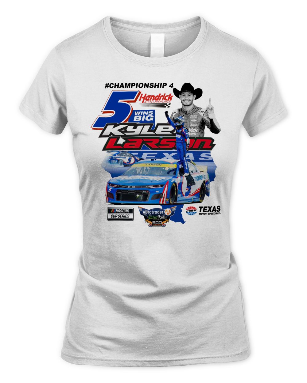 Kyle Larson Checkered Flag 2021 Autotrader EchoPark Automotive 500 Race Winner Shirt