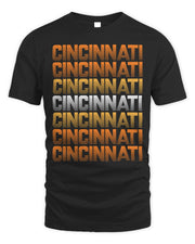 Cincy Shirts Black & Orange Cincinnati Retro Shirt