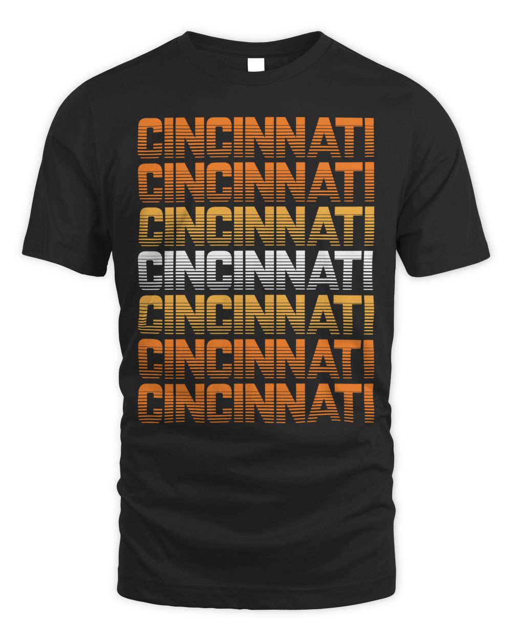 Cincy Shirts Black & Orange Cincinnati Retro Shirt