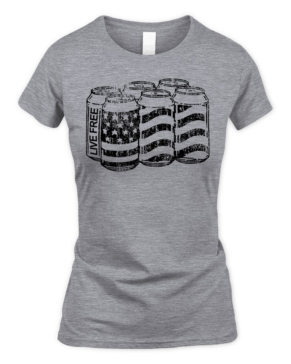 Red White and Blue Apparel American Flag Six Pack Shirt