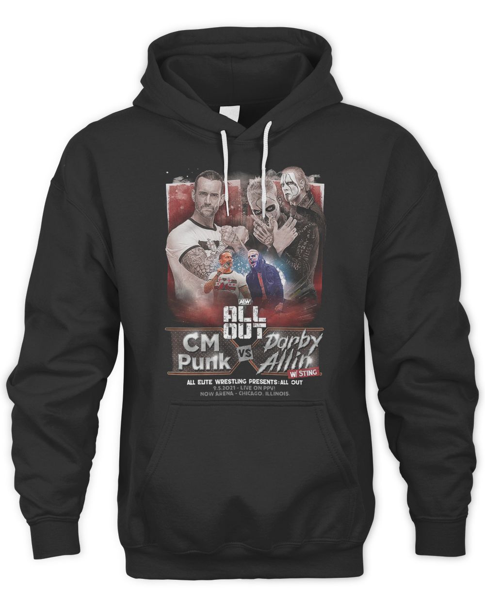 Darby Allin Merch All Out 2021 Matchup Cm Punk Vs Darby Allin With Sting Shirt