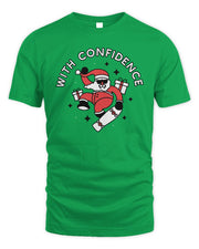 With Confidence Merch Skating Santa Shirt