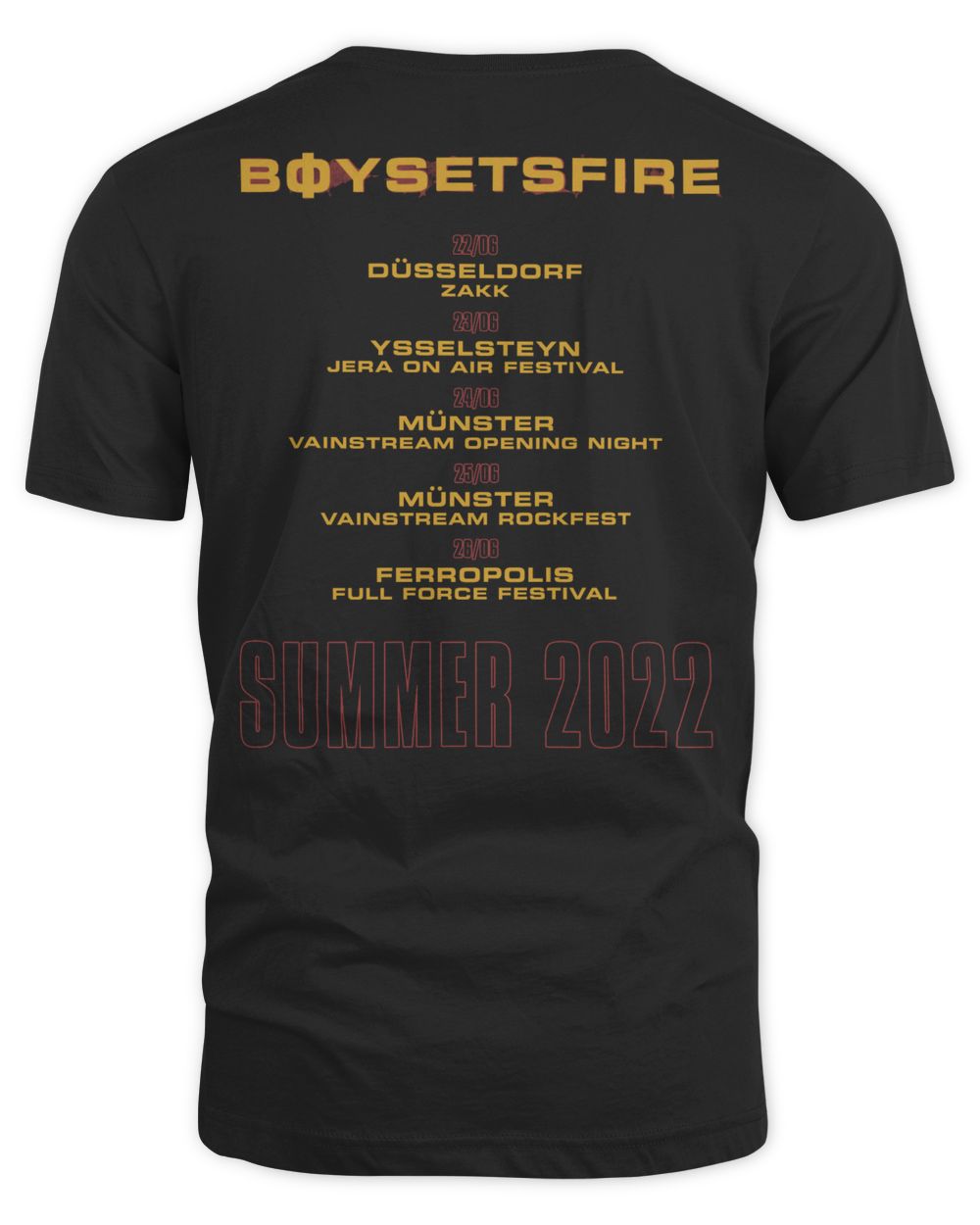 Boysetsfire Merch Live for Today With Tour Dates Shirt