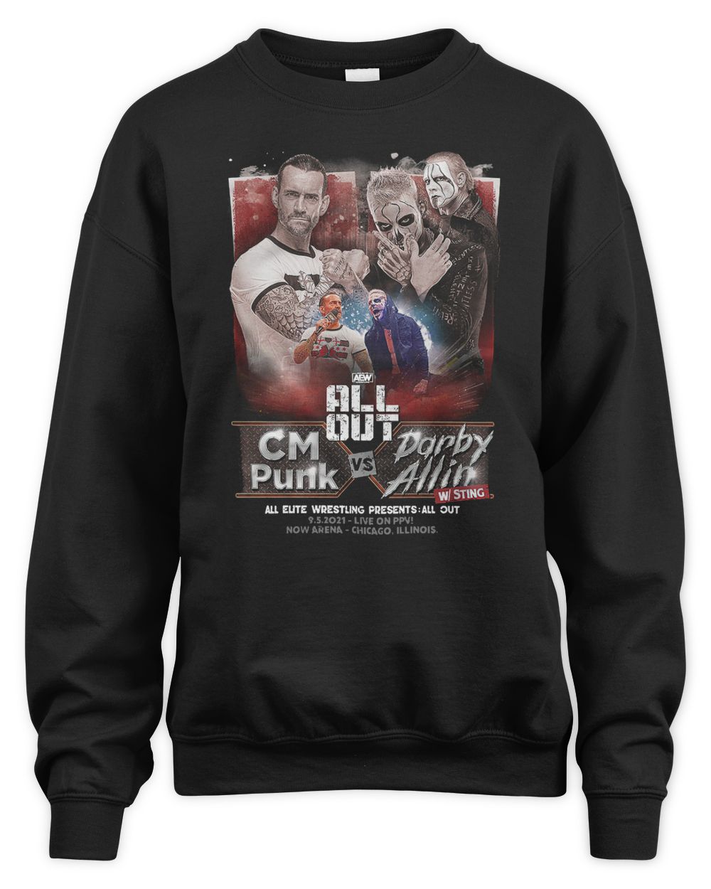 Darby Allin Merch All Out 2021 Matchup Cm Punk Vs Darby Allin With Sting Shirt