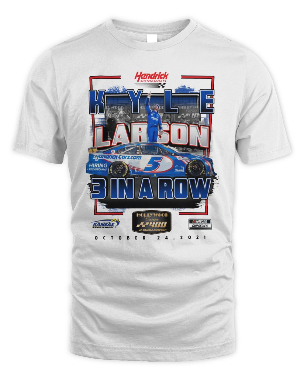 Kyle Larson Checkered Flag 2021 Hollywood Casino 400 Race Win Shirt