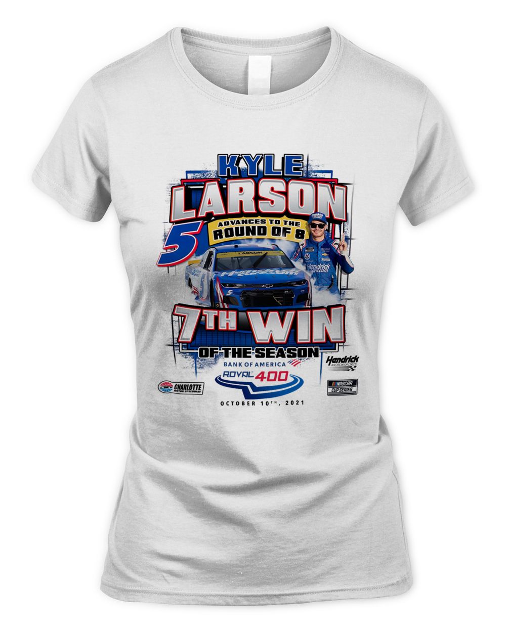 Kyle Larson Checkered Flag 2021 Bank of America Roval 400 Race Winner Shirt