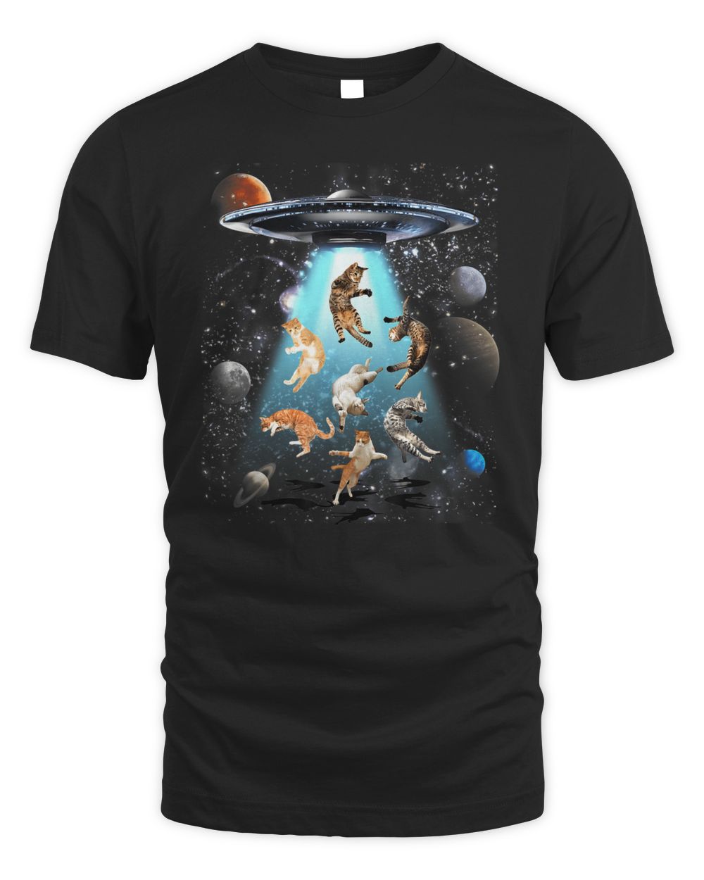 Galaxy Cat Cat Ufo Funny Cat Cat Graphic Shirt