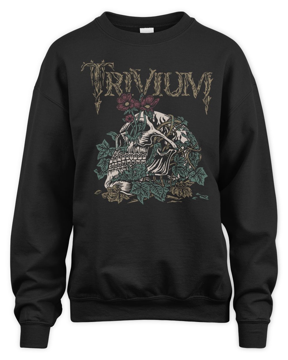 Trivium Merch Skelly Flower Shirt