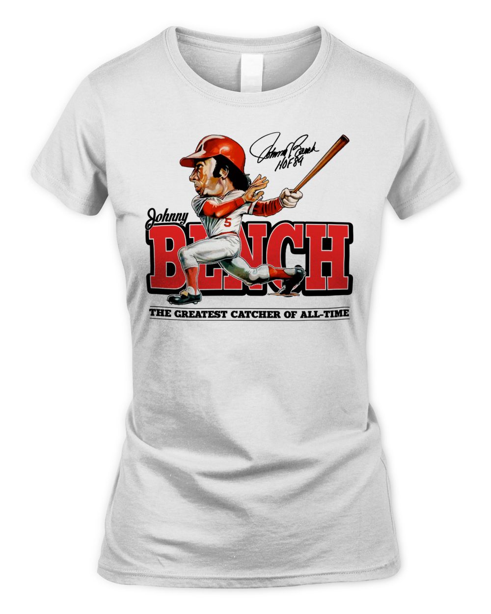 Cincy Shirts Johnny Bench Hall of Heroes Shirt
