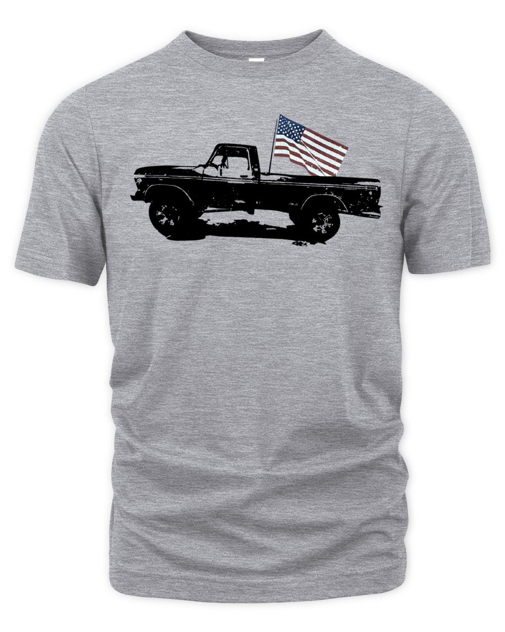 Red White and Blue Apparel American Flag Pickup Truck Shirt