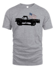 Red White and Blue Apparel American Flag Pickup Truck Shirt