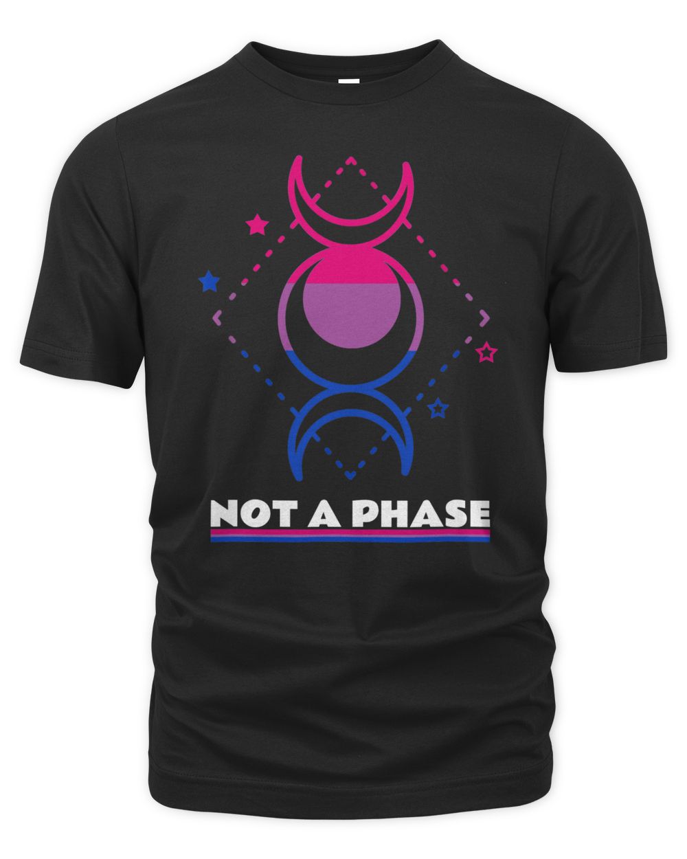 Not A Phase Moon Bisexual Flag Clothes Funny Proud Bi Pride Shirt