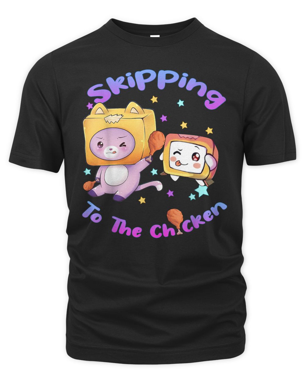 Skipping To The Funny Chicken Retro Lanky Art Box Video Game Shirt