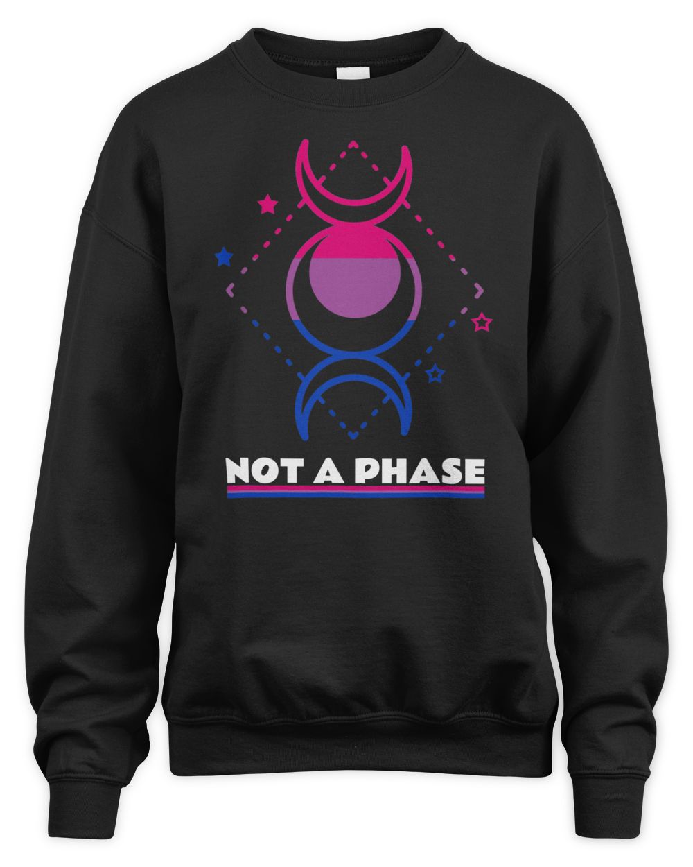 Not A Phase Moon Bisexual Flag Clothes Funny Proud Bi Pride Shirt