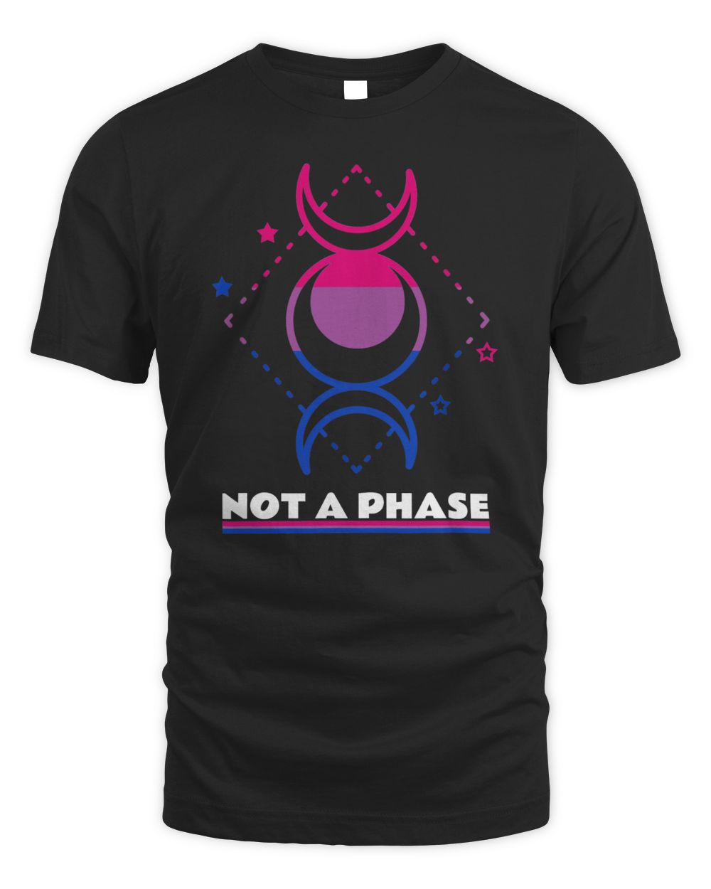 Not A Phase Moon Bisexual Flag Clothes Funny Proud Bi Pride Shirt