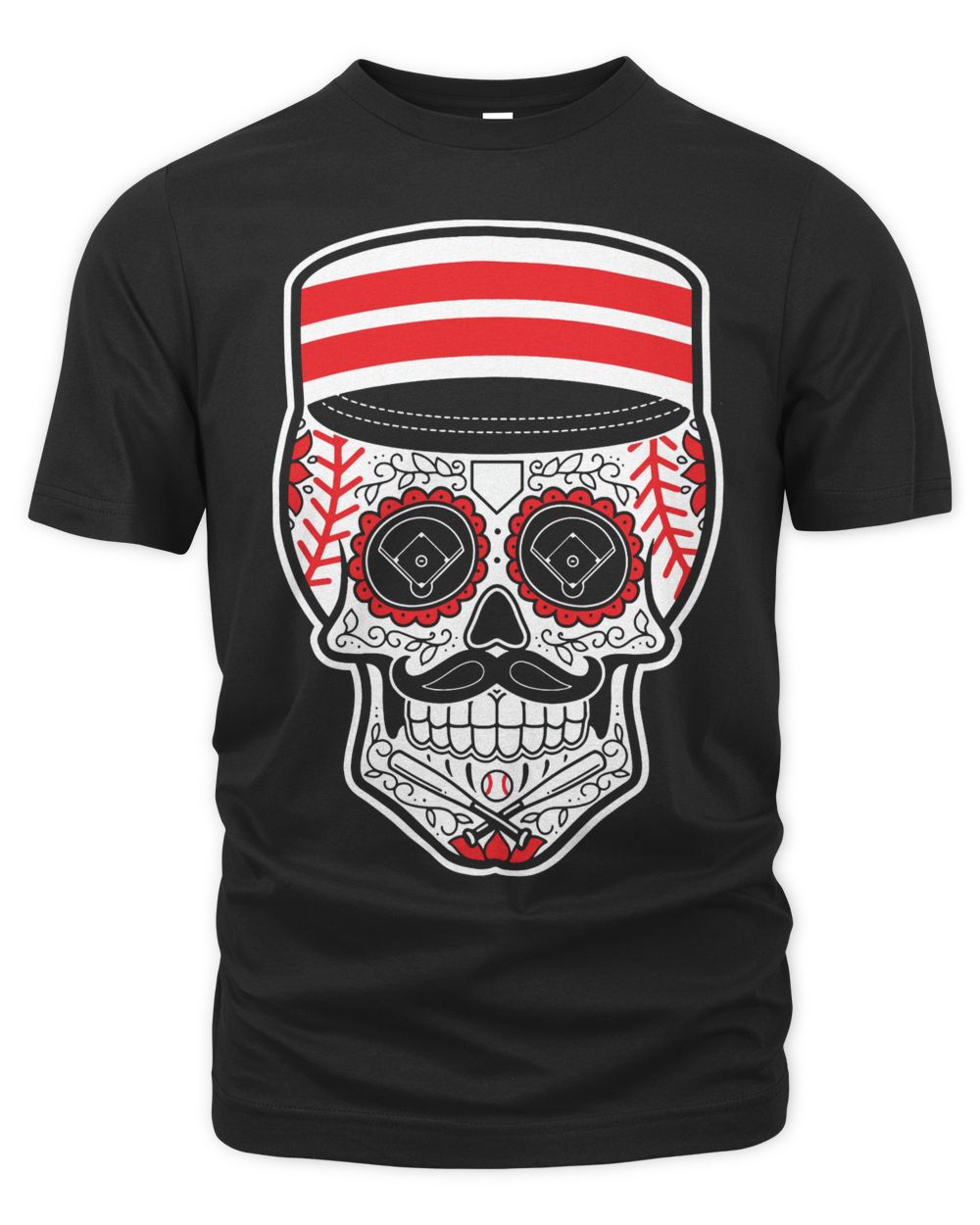 Cincy Shirts Redlegs Sugar Skull Shirt