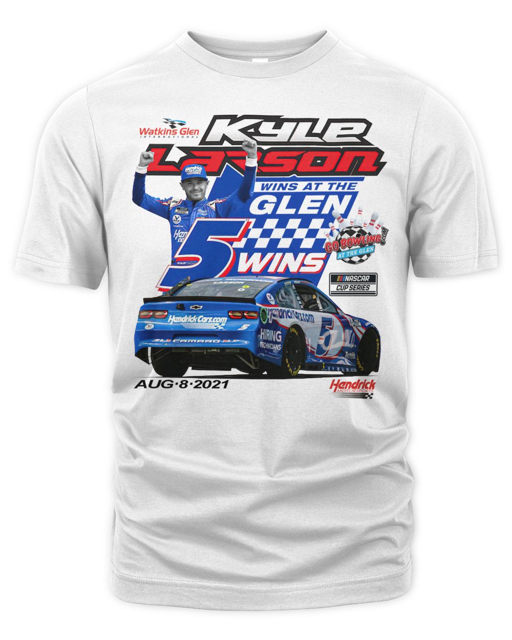 Kyle Larson Checkered Flag 2021 Go Bowling at The Glen Race Win Shirt