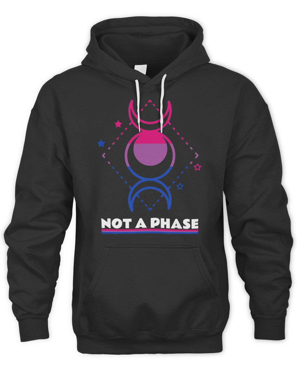 Not A Phase Moon Bisexual Flag Clothes Funny Proud Bi Pride Shirt