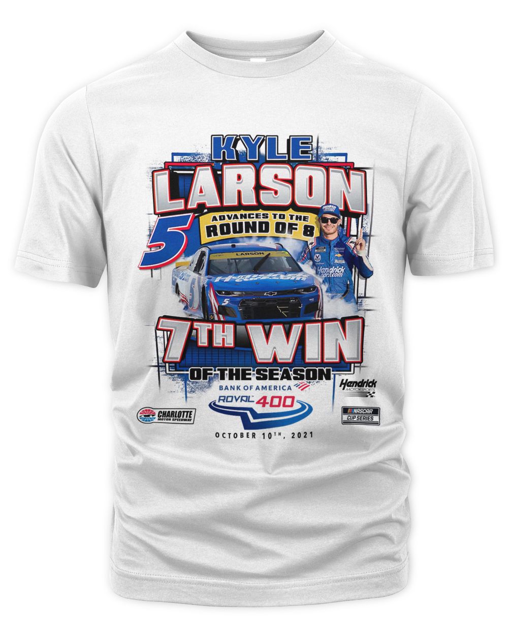 Kyle Larson Checkered Flag 2021 Bank of America Roval 400 Race Winner Shirt