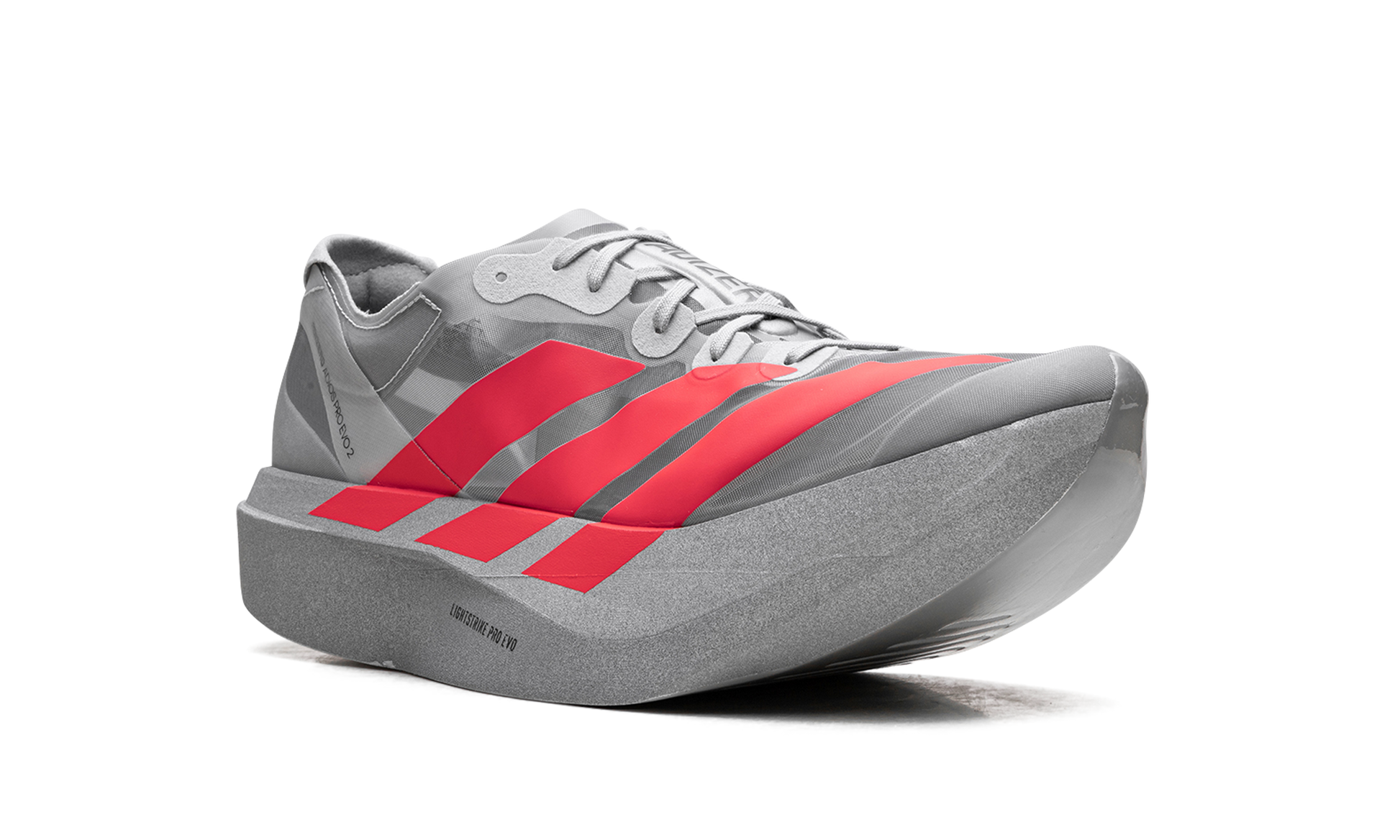 Adizero Adios Pro Evo 2 "Silver metallic/lucid red/grey two" JR7259