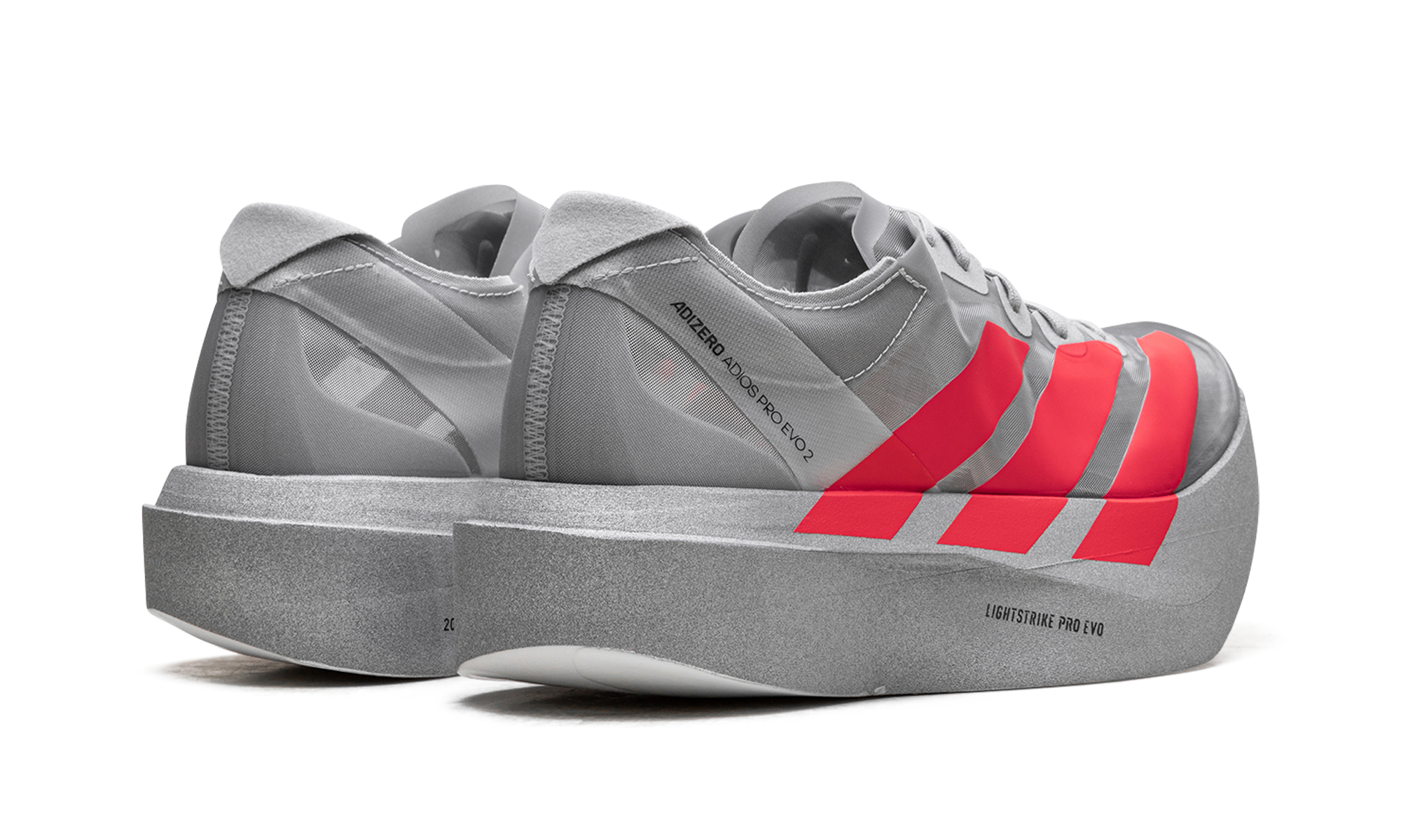 Adizero Adios Pro Evo 2 "Silver metallic/lucid red/grey two" JR7259