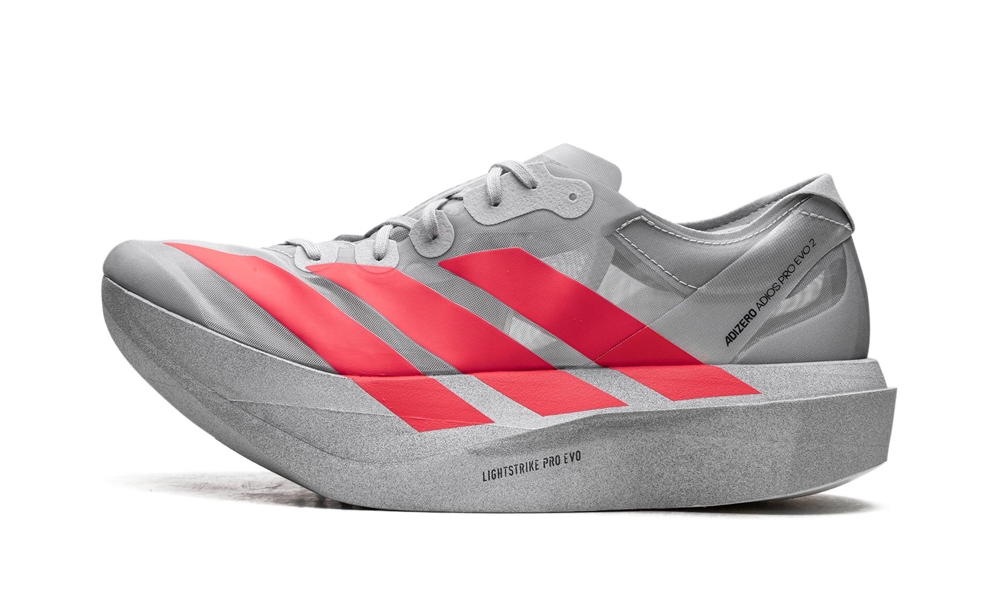Adizero Adios Pro Evo 2 "Silver metallic/lucid red/grey two" JR7259