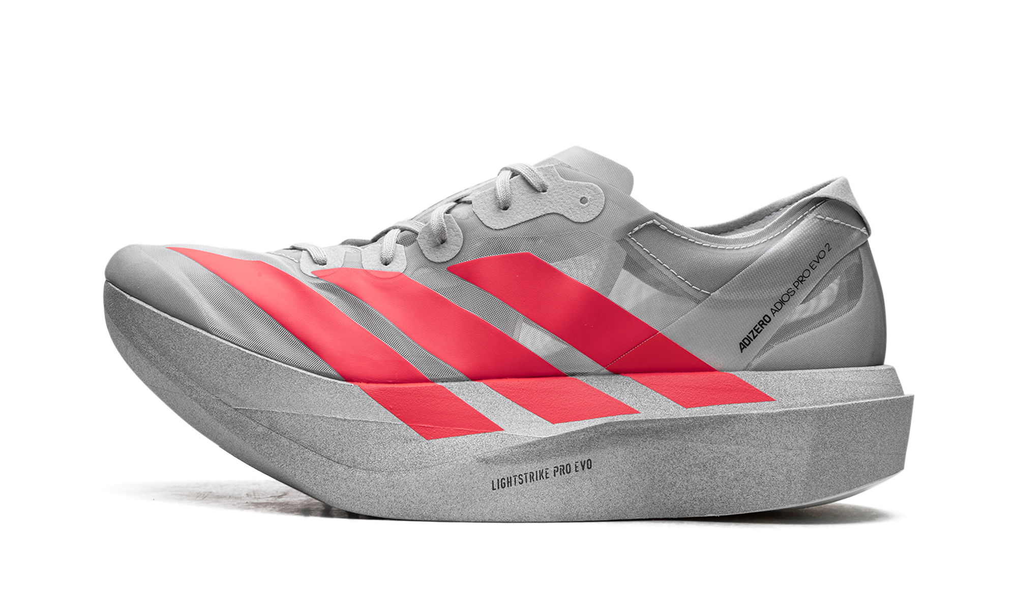 Adizero Adios Pro Evo 2 "Silver metallic/lucid red/grey two" JR7259