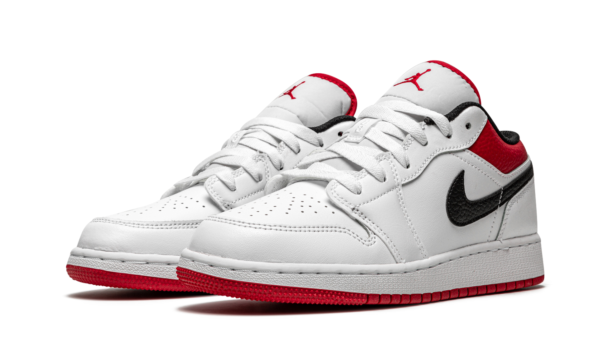 Air Jordan 1 Low GS "White / gym red" 553560 118