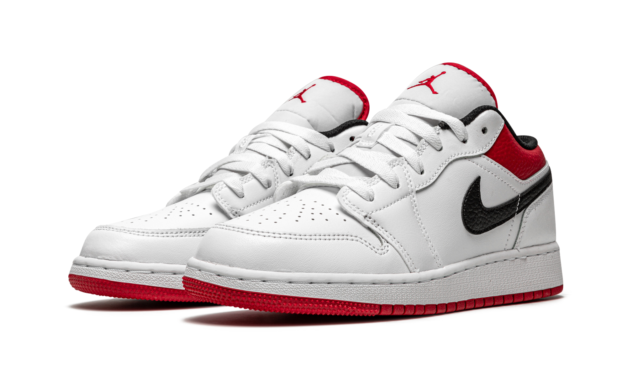 Air Jordan 1 Low GS "White / gym red" 553560 118