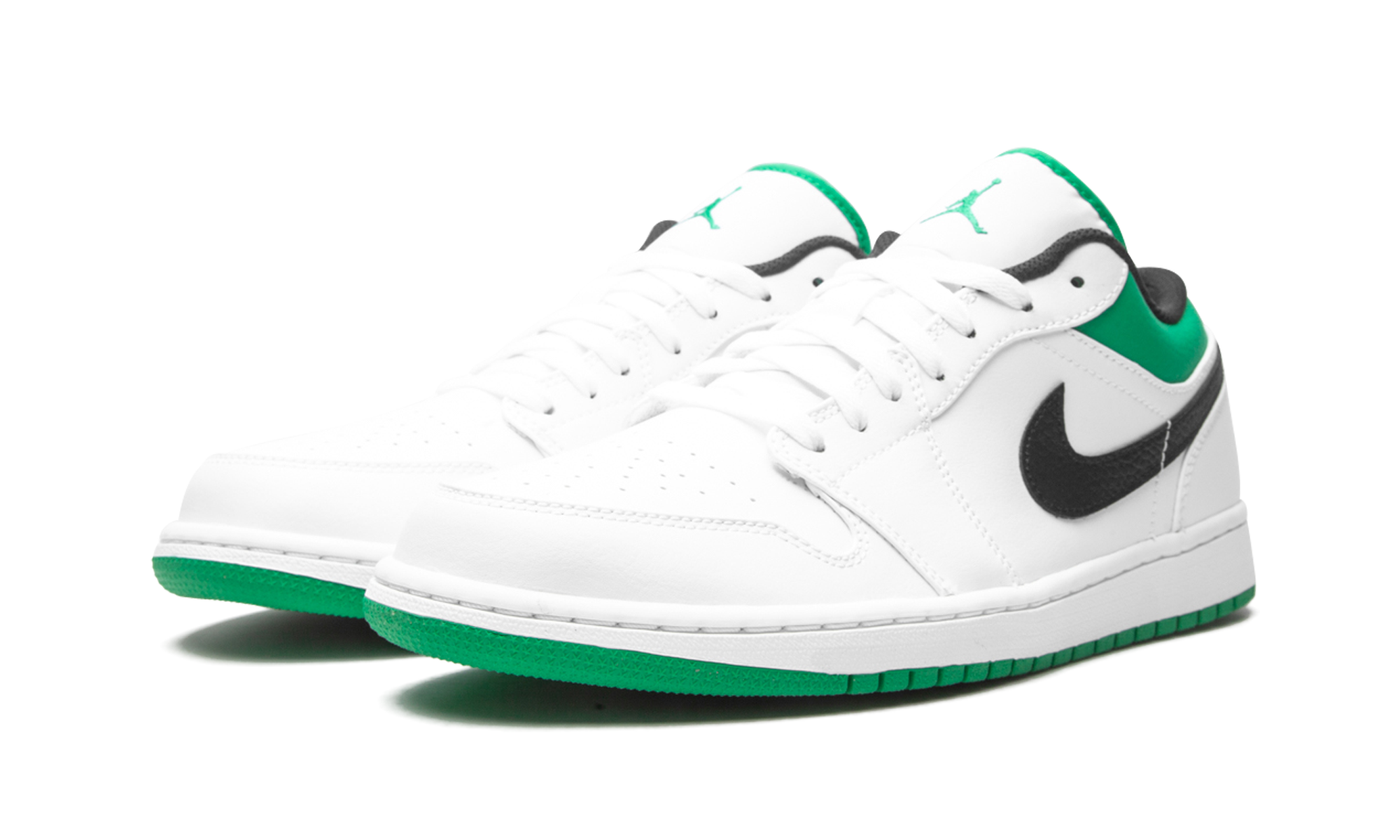 Air Jordan 1 Low "White / lucky green" 553558 129