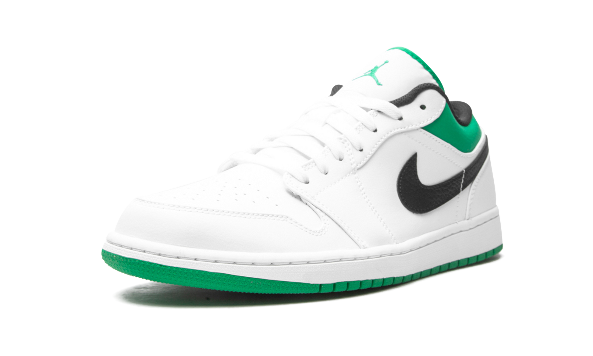 Air Jordan 1 Low "White / lucky green" 553558 129