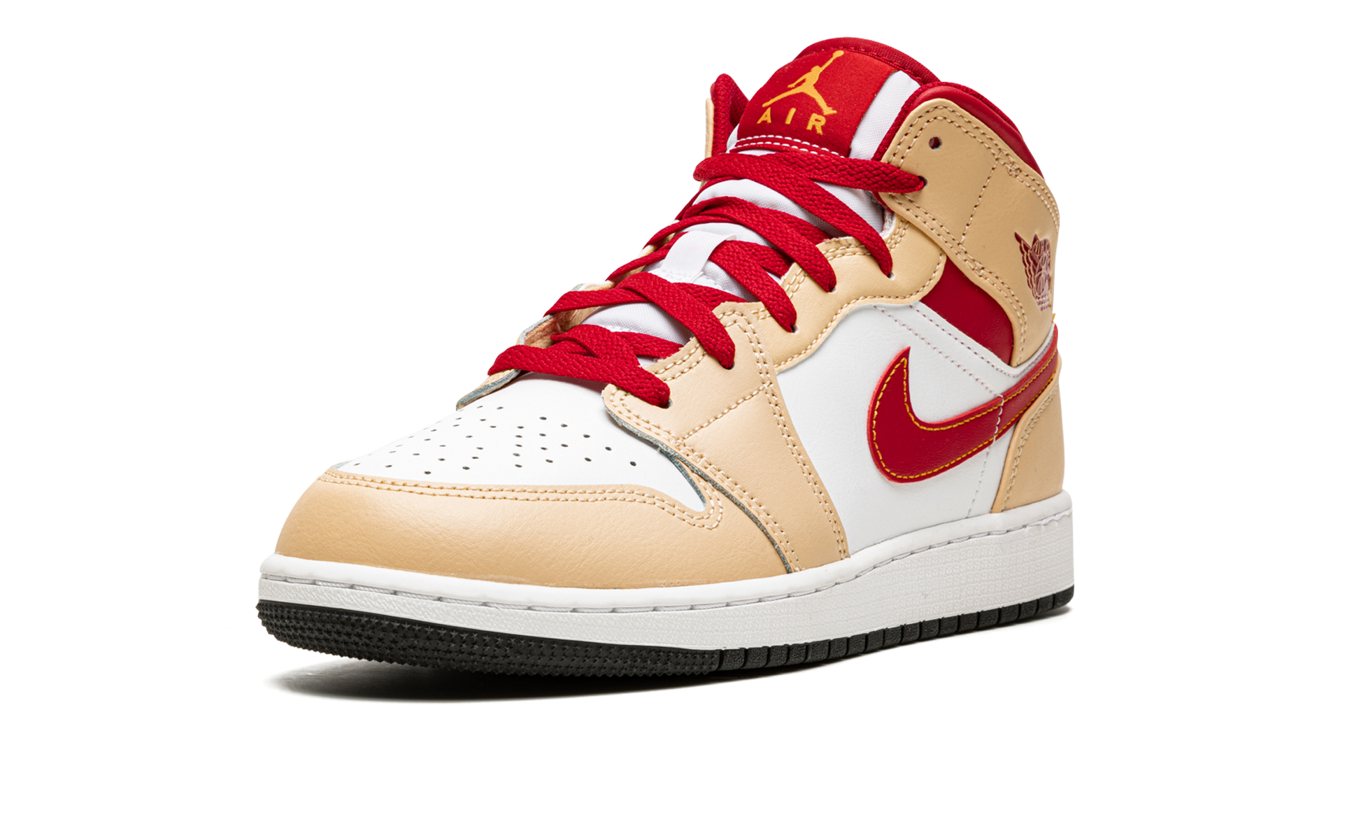 Air Jordan 1 Mid GS "Beige / red" 554725 201