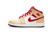 Air Jordan 1 Mid GS "Beige / red" 554725 201