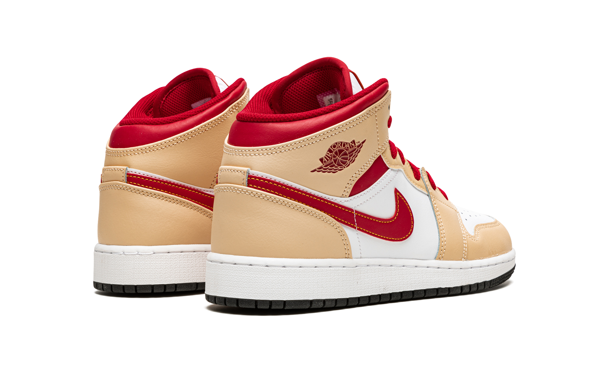 Air Jordan 1 Mid GS "Beige / red" 554725 201