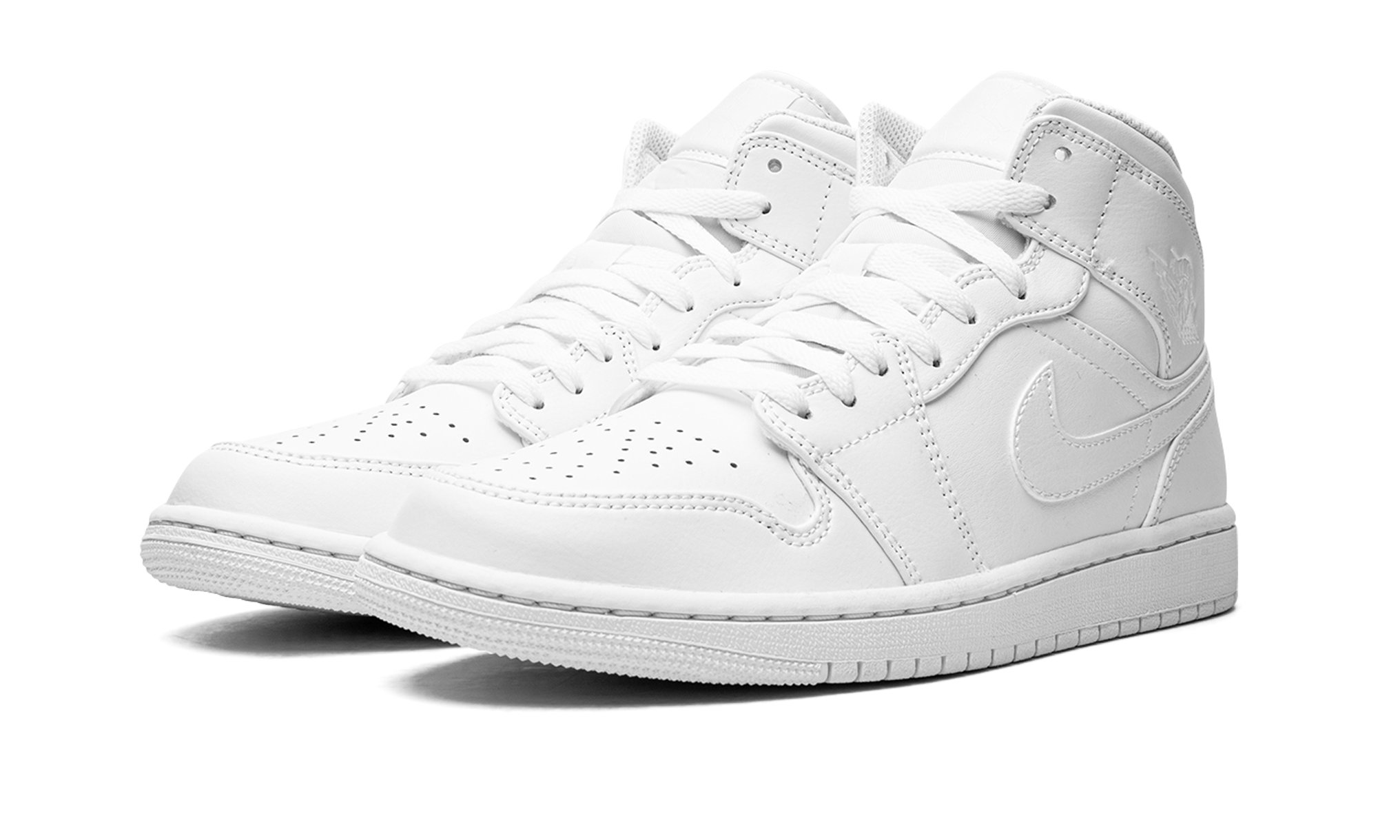 Air Jordan 1 Mid "Triple white" 554724 136