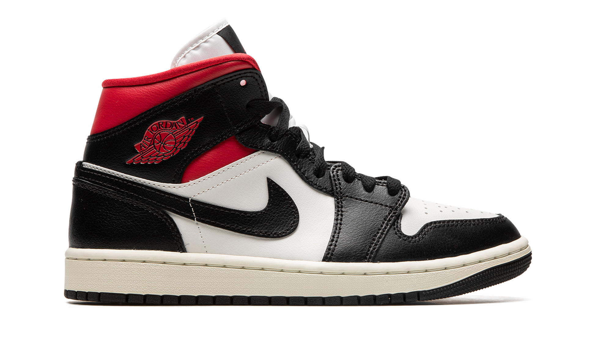 Air Jordan 1 Mid Women "Black / gym red / sail" BQ6472 061