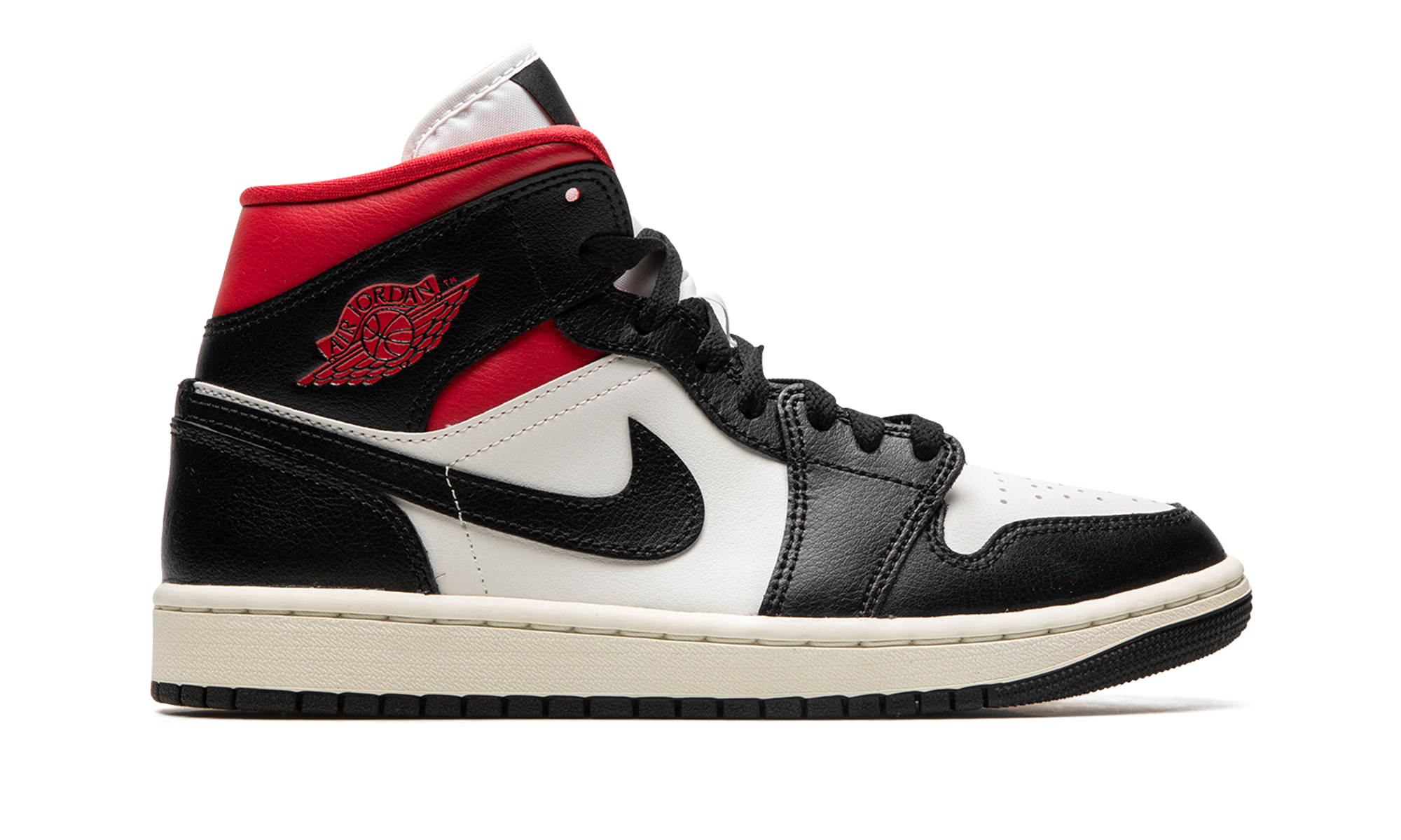 Air Jordan 1 Mid Women "Black / gym red / sail" BQ6472 061