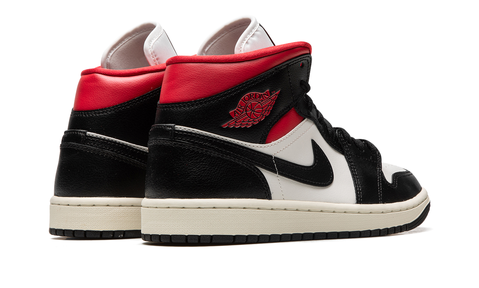Air Jordan 1 Mid Women "Black / gym red / sail" BQ6472 061