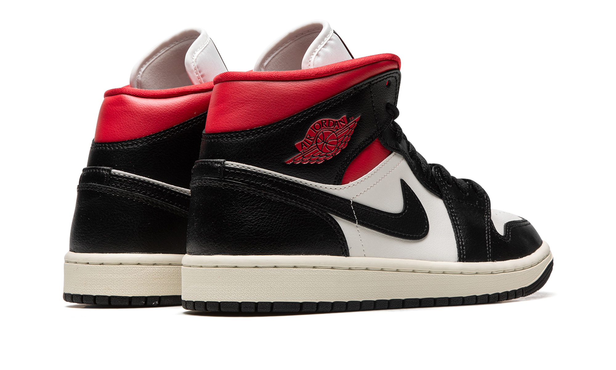 Air Jordan 1 Mid Women "Black / gym red / sail" BQ6472 061