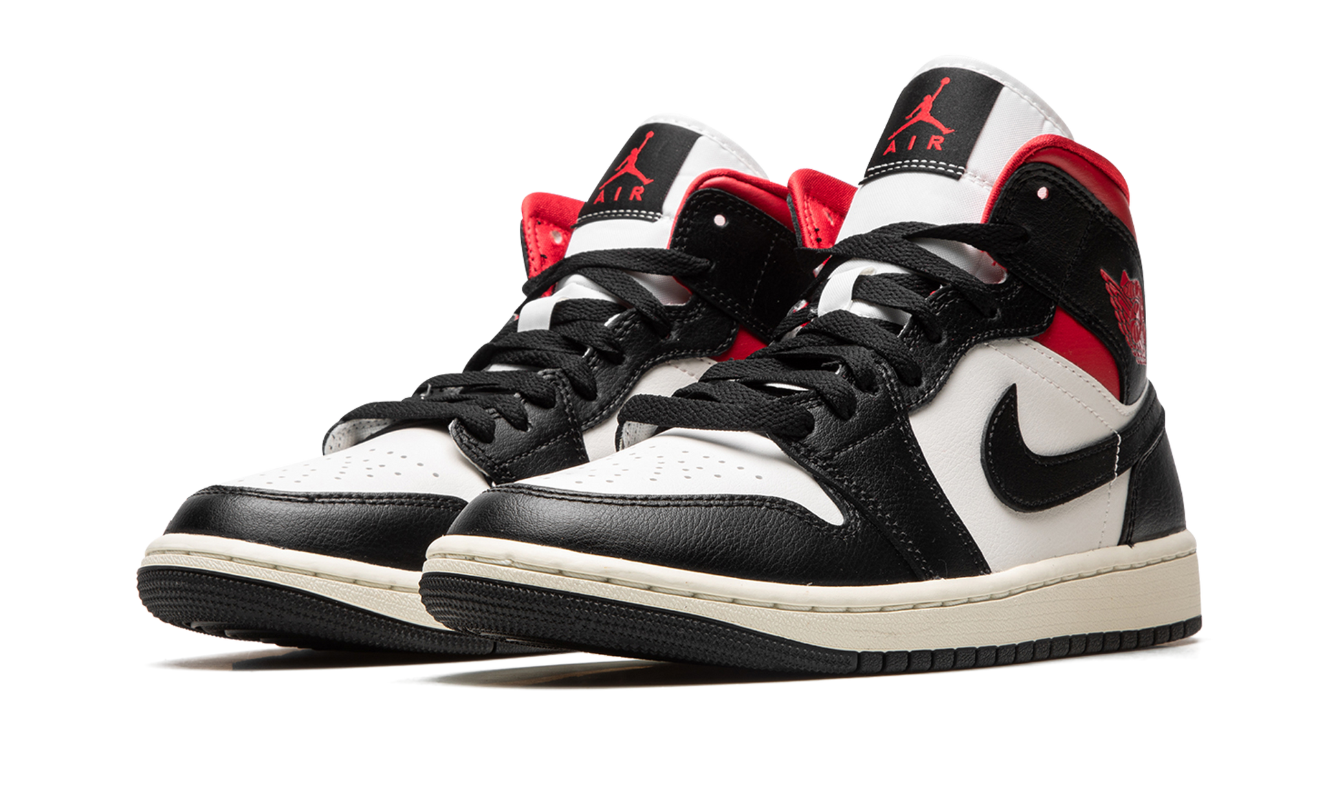 Air Jordan 1 Mid Women "Black / gym red / sail" BQ6472 061