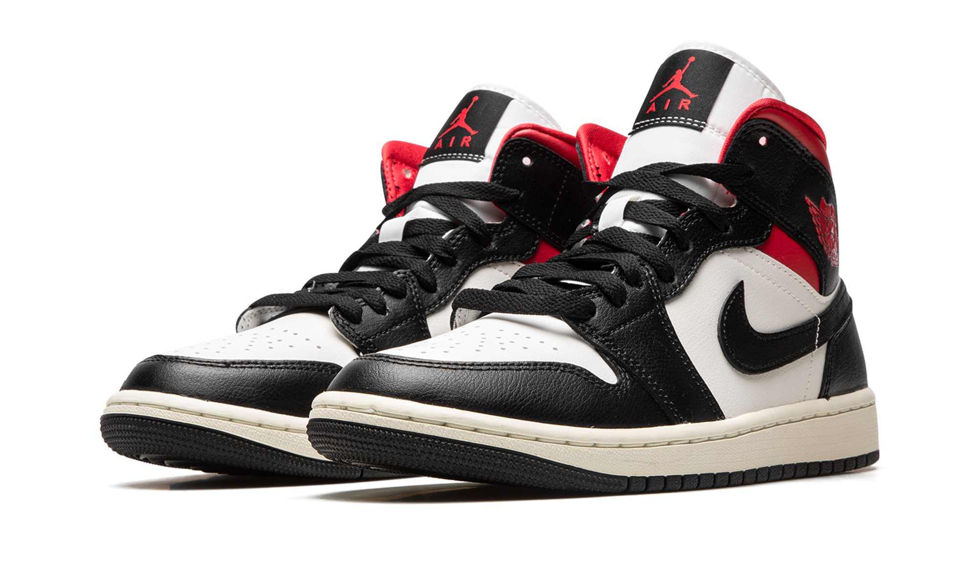 Air Jordan 1 Mid Women "Black / gym red / sail" BQ6472 061