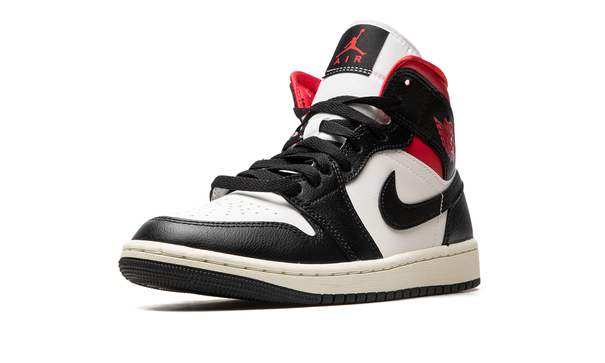 Air Jordan 1 Mid Women "Black / gym red / sail" BQ6472 061