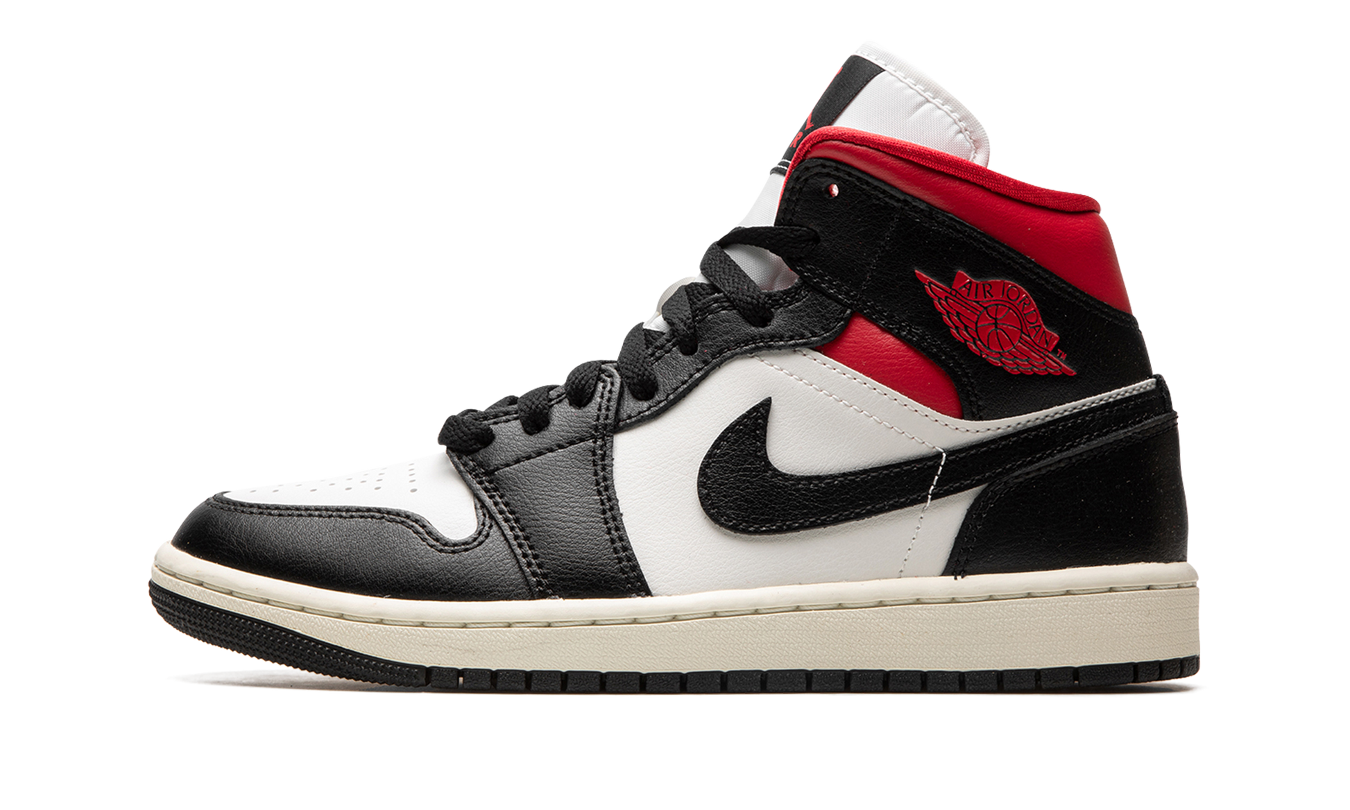 Air Jordan 1 Mid Women "Black / gym red / sail" BQ6472 061