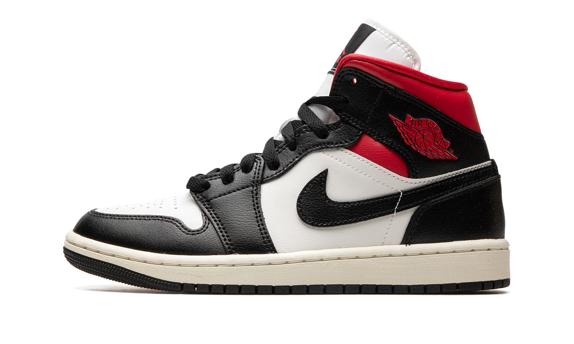 Air Jordan 1 Mid Women "Black / gym red / sail" BQ6472 061