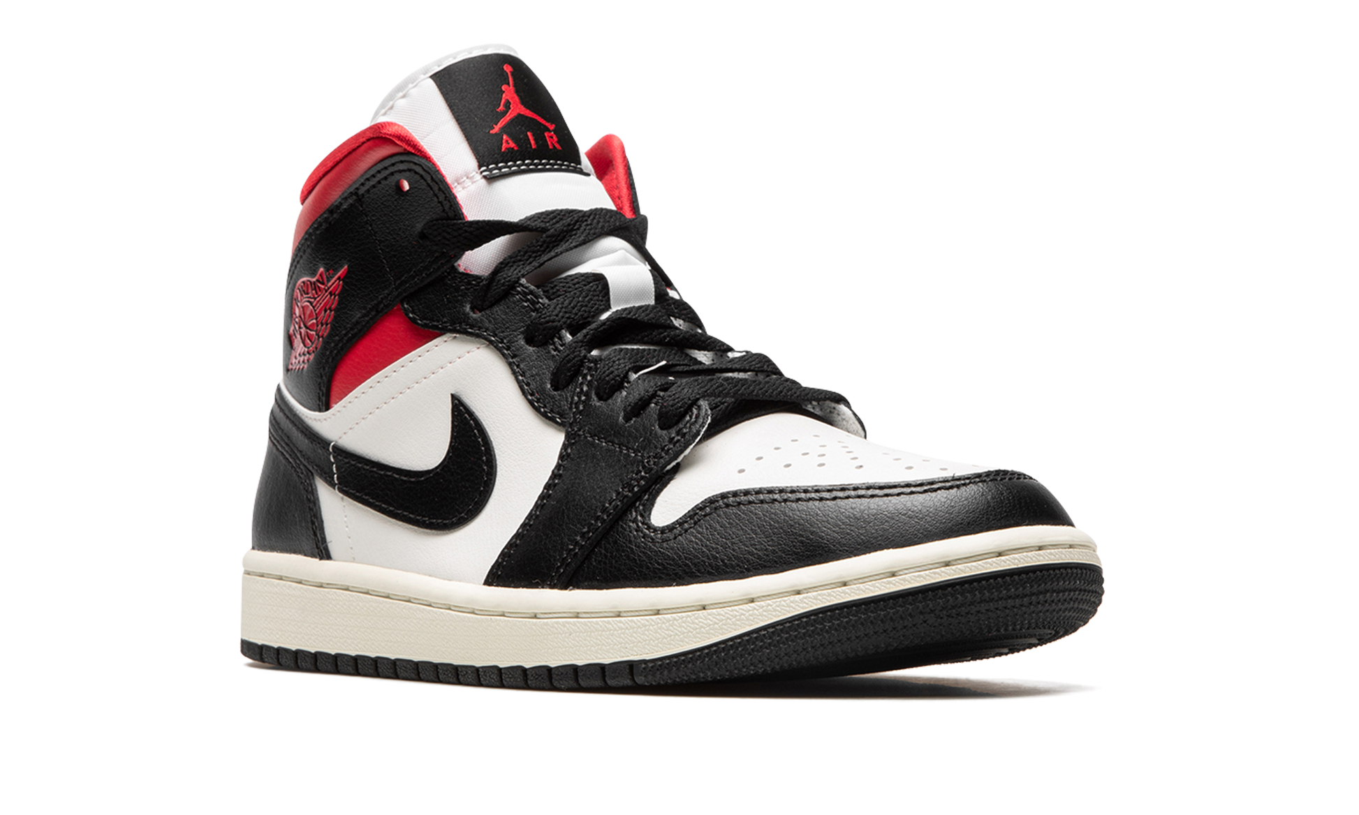 Air Jordan 1 Mid Women "Black / gym red / sail" BQ6472 061