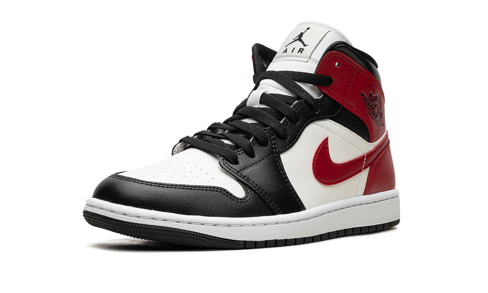 Air Jordan 1 Mid Women "Black toe" BQ6472 160