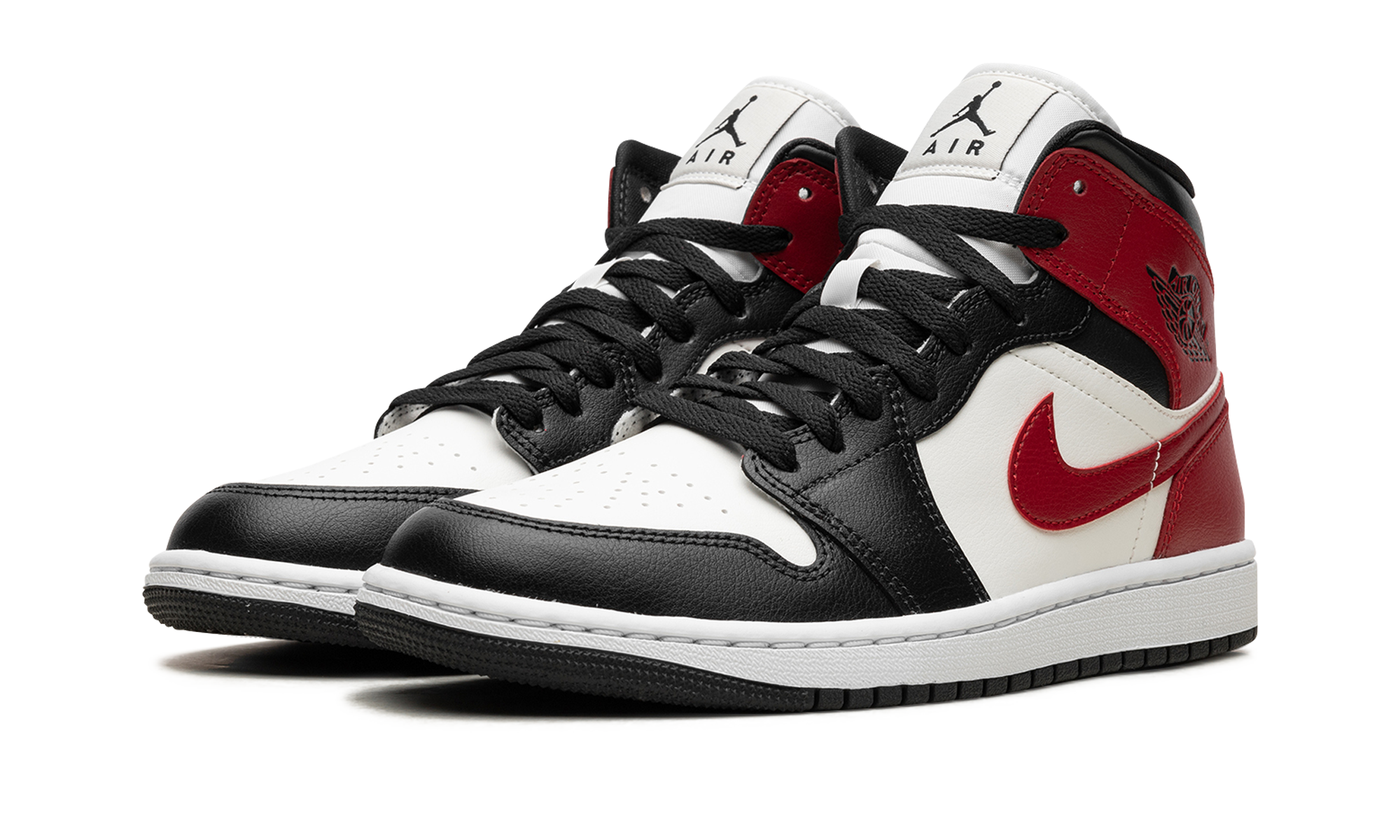 Air Jordan 1 Mid Women "Black toe" BQ6472 160