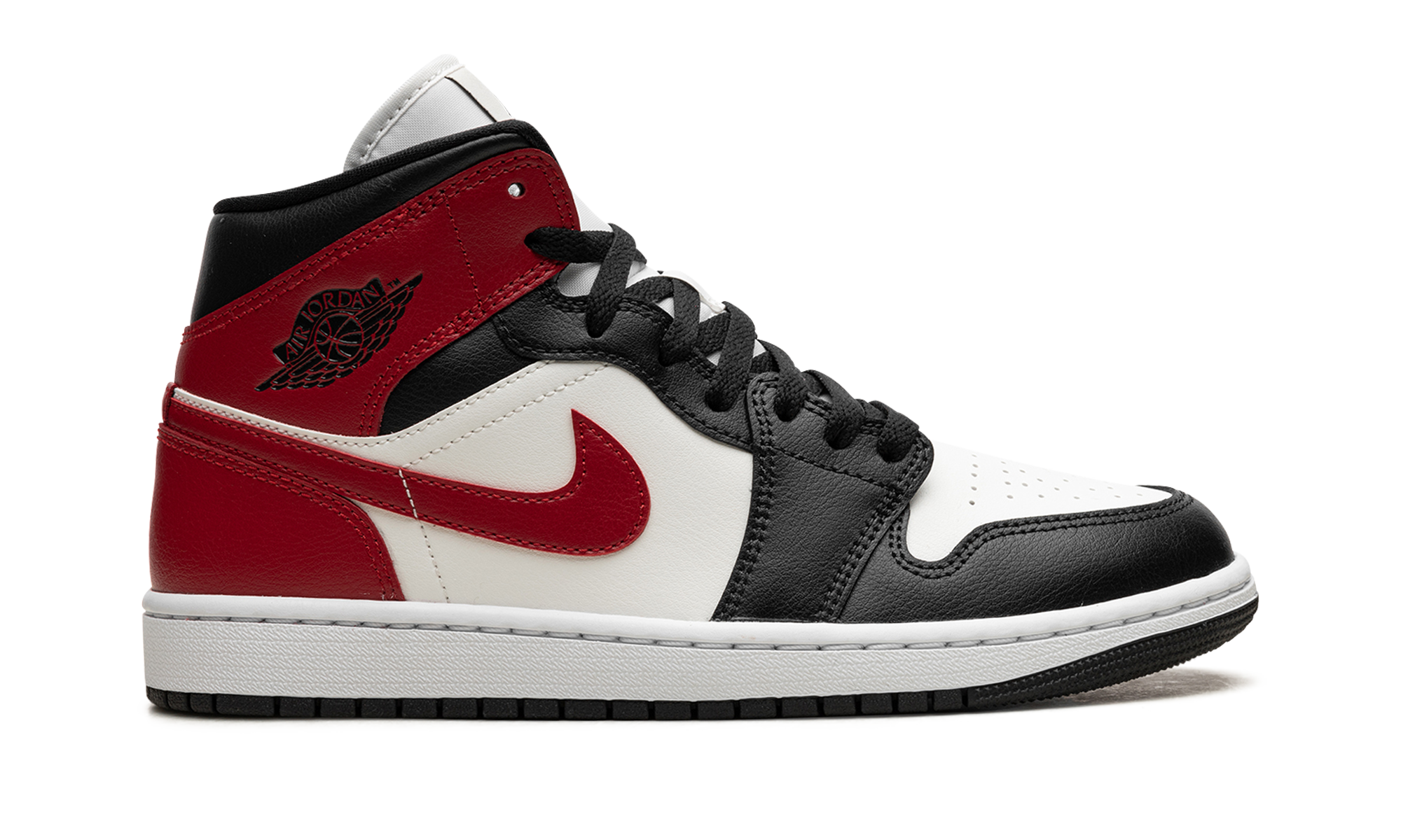 Air Jordan 1 Mid Women "Black toe" BQ6472 160