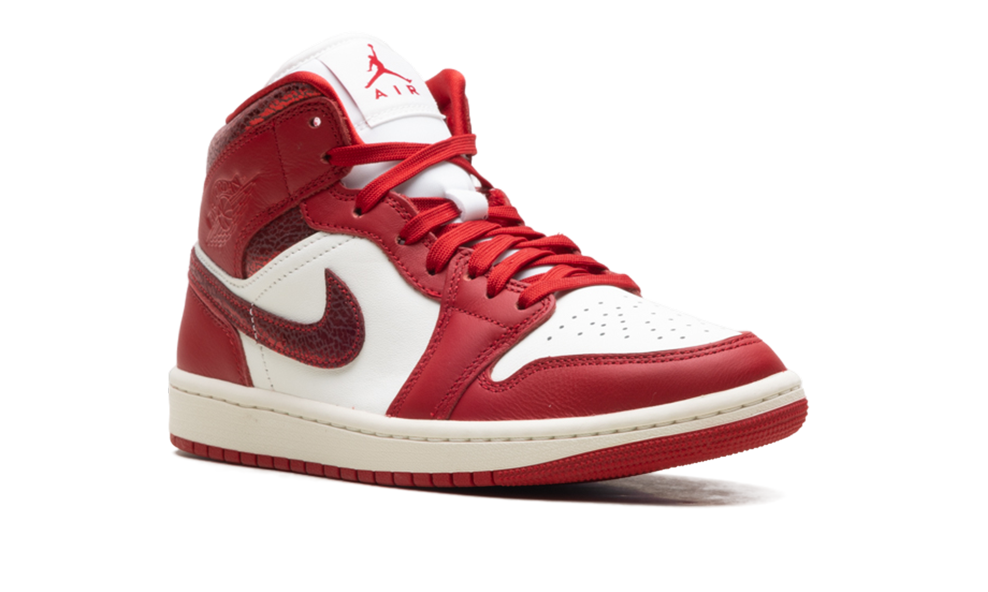 Air Jordan 1 Mid Women "Red cracked leather" HJ9337 106