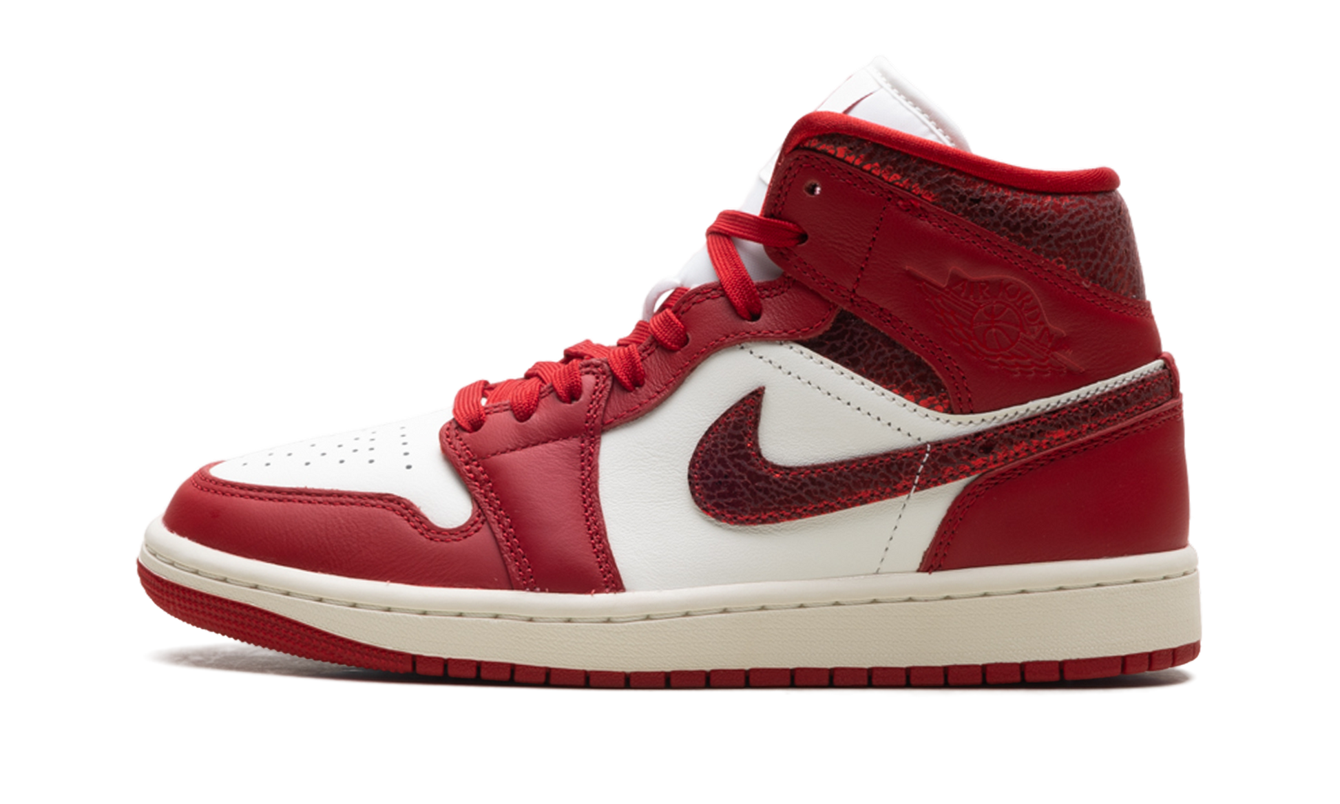 Air Jordan 1 Mid Women "Red cracked leather" HJ9337 106